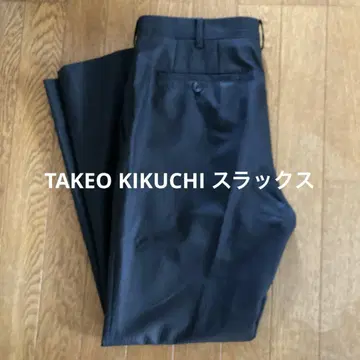TAKEO KIKUCHI 슬랙스 다크 블루 스트라이프