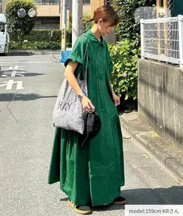 코너즈 그린 반팔 셔츠 원피스 롱 택 포함 새상품