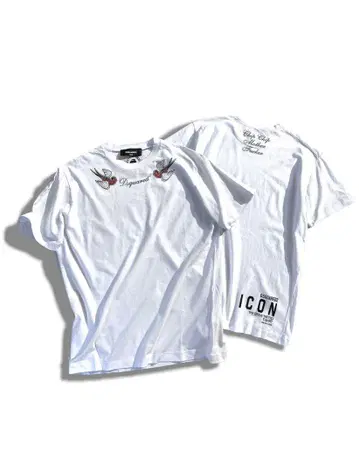 미사용 새상품 DSQUARED2 크루넥 티셔츠 화이트 XXS