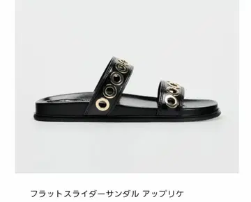 미사용 새상품 ZARA 플랫 슬라이더 샌들 블랙 35