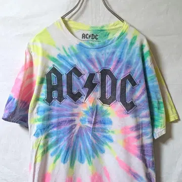 AC/DC 타이다이 패턴 티셔츠 e