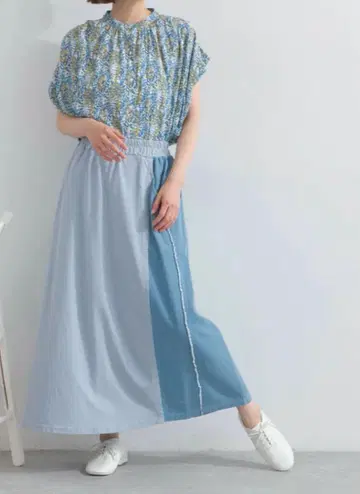 Lupilien 5.5OZ 데님*천축 도킹 스커트