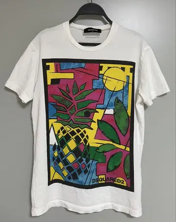 DSQUARED2 디스퀘어드 컬러풀 그래픽 티셔츠 화이트 M