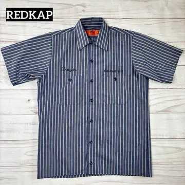 REDKAP 레드캡 양면 프린트 워크 셔츠 스트라이프 반팔