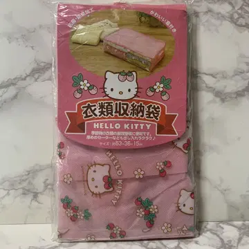 Sanrio 헬로키티 딸기 무늬 의류 수납 봉투 항균 방취 가공