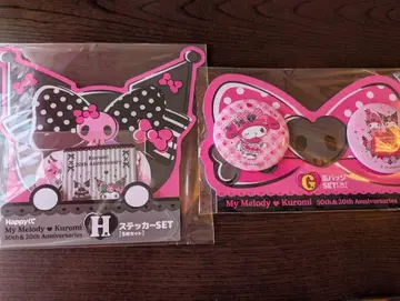 My Melody & Kuromi 스티커 & 캔뱃지 세트