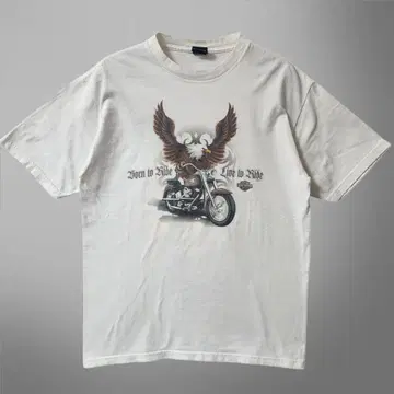 00s HARLEY DAVIDSON 이글 티셔츠 USA제 화이트 L