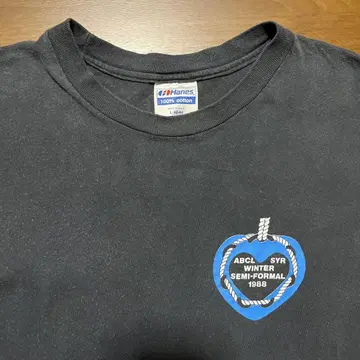 Hanes 80s USA제 티셔츠 페이드 블랙