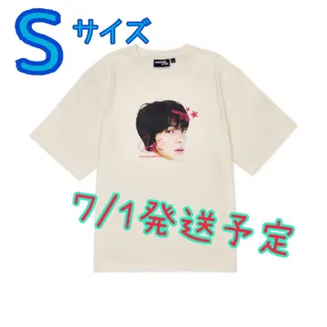 BTS JIN 진 RUNSEOKJIN 얼굴 티셔츠 베이지 S 사이즈