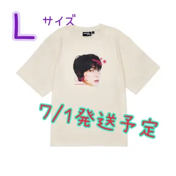 BTS JIN 런석진 얼굴 티셔츠 베이지 L 사이즈