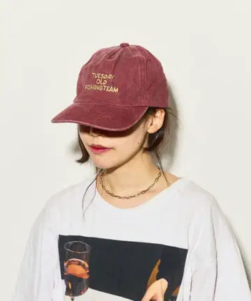 THE BAREFOOT 빈티지 빅 실루엣 캡 버건디