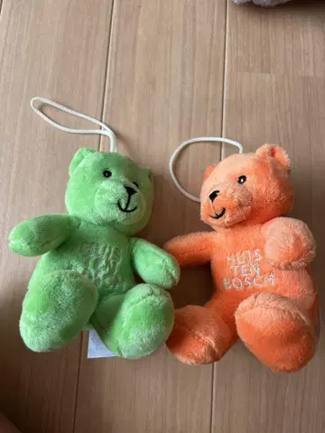 스트랩이 달린 곰 봉제 인형 2개 세트