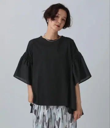LEPSIM 렙심 이소재 프릴 튜닉 242848 블랙