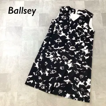 Ballsey 올 패턴 슬리브리스 원피스 블랙 화이트