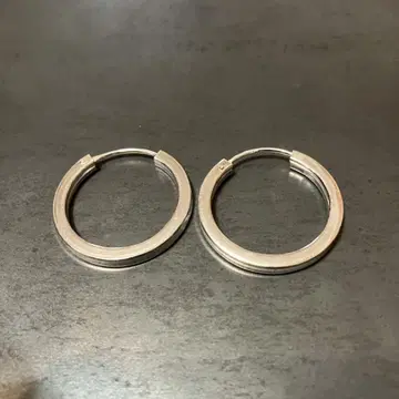 SILVER925 CIRCLE HOOP EARRINGS/실버/귀걸이