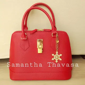 사만다 타바사 레이디 아젤 소형 레드 핸드백 숄더백