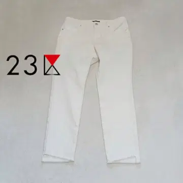 23구 컷오프 데님 빅 사이즈 스트레치 46 화이트