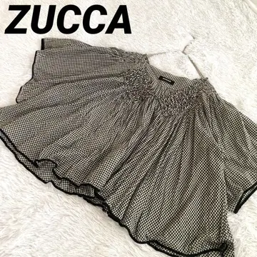 ZUCCA 깅엄 체크 피코 프릴 블라우스