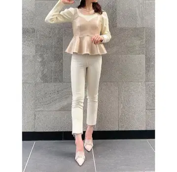 eimy istoire eimy 데님 스트레치 크롭 세미 플레어 IVO
