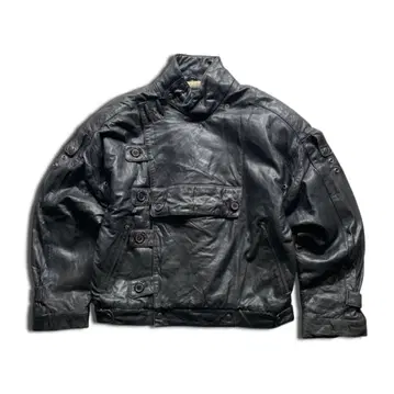 .80s 90s 가죽 자켓 라이더 모터사이클 자켓 변형