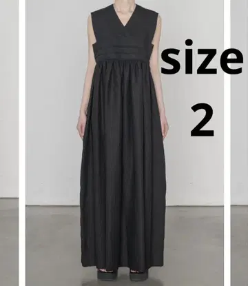 새상품 HYKE 하이크 LINEN MAXI DRESS 블랙 2