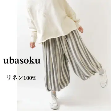 [ ubasoku 우바소쿠 ] 린넨 허리 개더 안감 벌룬 팬츠