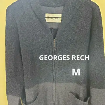 GEORGES RECH 후드 부착 다크 블루 플리스 점퍼 M