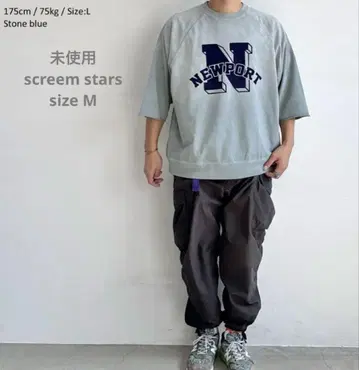 미사용 screem stars 페이드 컷오프 맨투맨 티셔츠 M