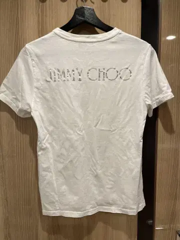 정품 JIMMY CHOO 화이트 로고 티셔츠 반팔 S 사이즈 지미추