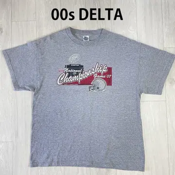 00년대 DELTA 오하이오 풋볼 프린트 티셔츠 그레이 L