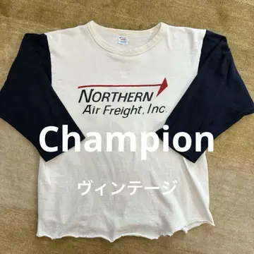 Champion 래글런 7부 소매 기업 로고 넘버링 16 빈티지 S
