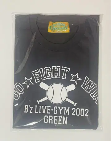 B'z LIVE-GYM 2002 GREEN 베이스볼 티셔츠 M 사이즈