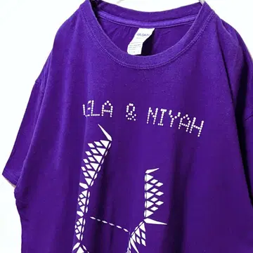 길단 VELA&NIYAH 크루 빅 로고 T셔츠 퍼플 L 구제 의류