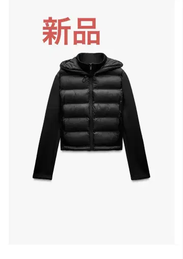 NEOPRENE-EFFECT PADDED JACKET XS 블랙