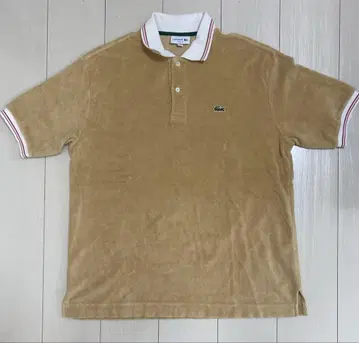 LACOSTE 하이 게이지 파일 원단 오버 사이즈 반팔 피케 셔츠 베이지