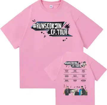 #RUNSEOKJIN EP.TOUR 핑크 티셔츠 XL BTS JIN