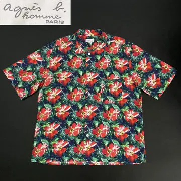 agnis b. PARIS 꽃무늬 반팔 셔츠