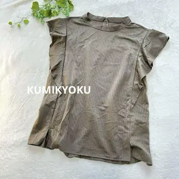 [새상품급] KUMIKYOKU 쿠미쿄쿠 블라우스 프렌치 슬리브 프릴
