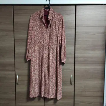 꽃무늬 긴팔 빨간색 원피스 13호 일본제 봄 가을