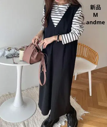 새상품 앤도미 롱 원피스 M 블랙