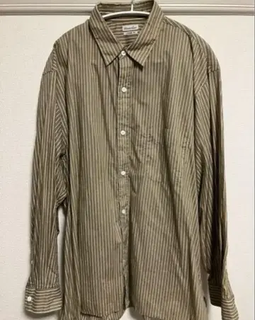 steven alan 스트라이프 셔츠 코튼 일본제 L 사이즈 베이지색