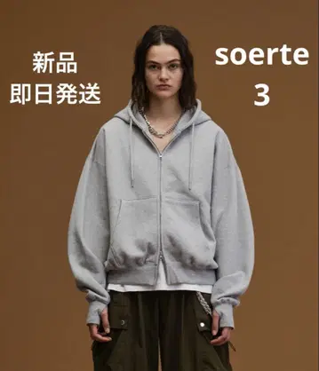 soerte 소에르테 헤비 웨이트 더블 지퍼 후디 그레이 3