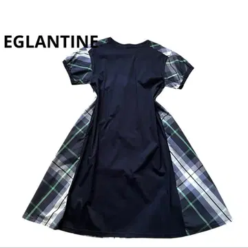 EGLANTINE 원피스 체크 스타일업 빅 사이즈 네이비