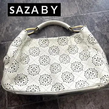 SAZABY 사자비 에토트 가죽 핸드백 펀칭 천연 가죽
