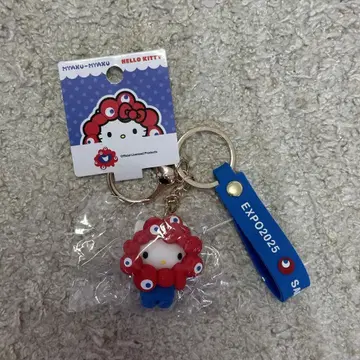 오사카 엑스포 먝먝 코스프레 입체 마스코트 키티 키링