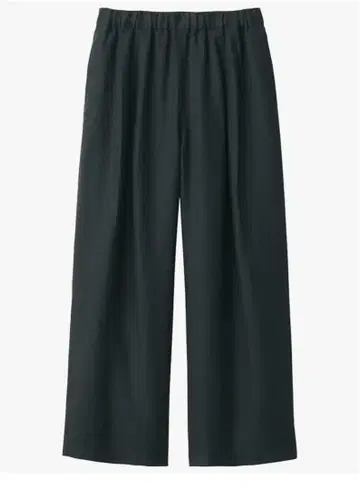 MUJI 블랙 린넨 워싱 이지 와이드 팬츠 린넨 100