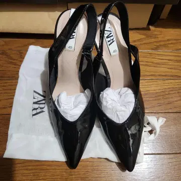 ZARA 블랙 슬링백 펌프스 40