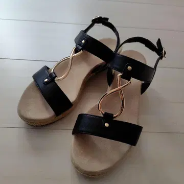 RING WEDGE 4 블랙 S 사이즈 웨지 샌들 ABC 마트
