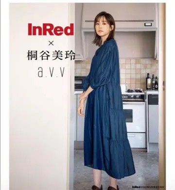 InRed x 키리타니 미레이 콜라보 뒤 티어드 데님풍 원피스
