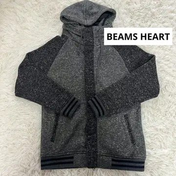 BEAMS HEART 후드 부착 맨투맨 자켓 L 사이즈 그레이